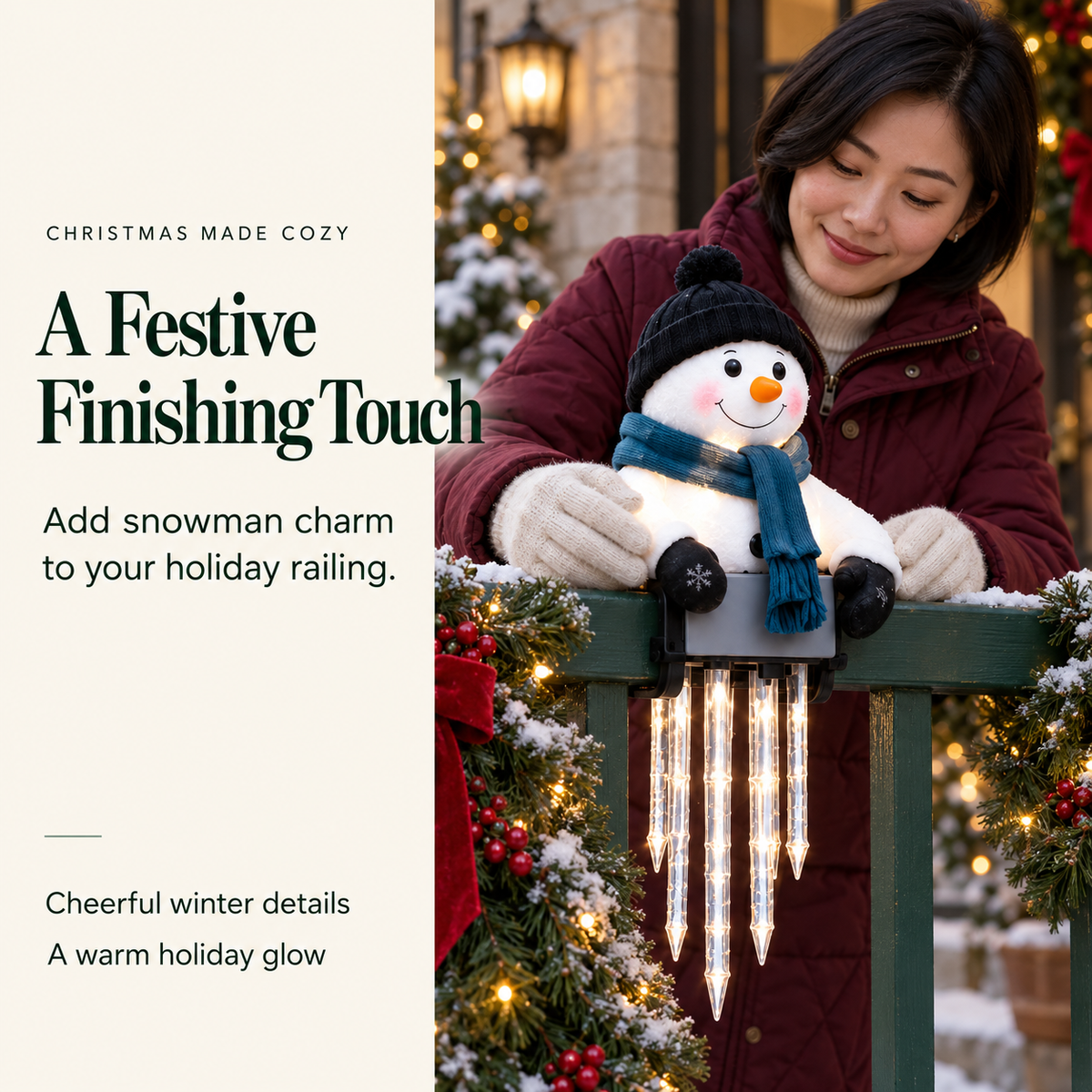 SnowLumi Lighted Snowman with Icicle Lights 11