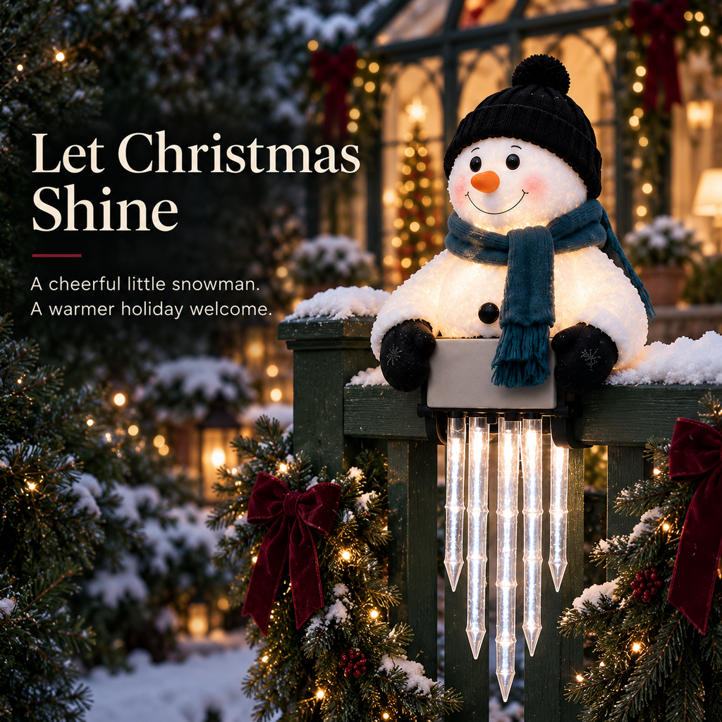 SnowLumi Lighted Snowman with Icicle Lights 8