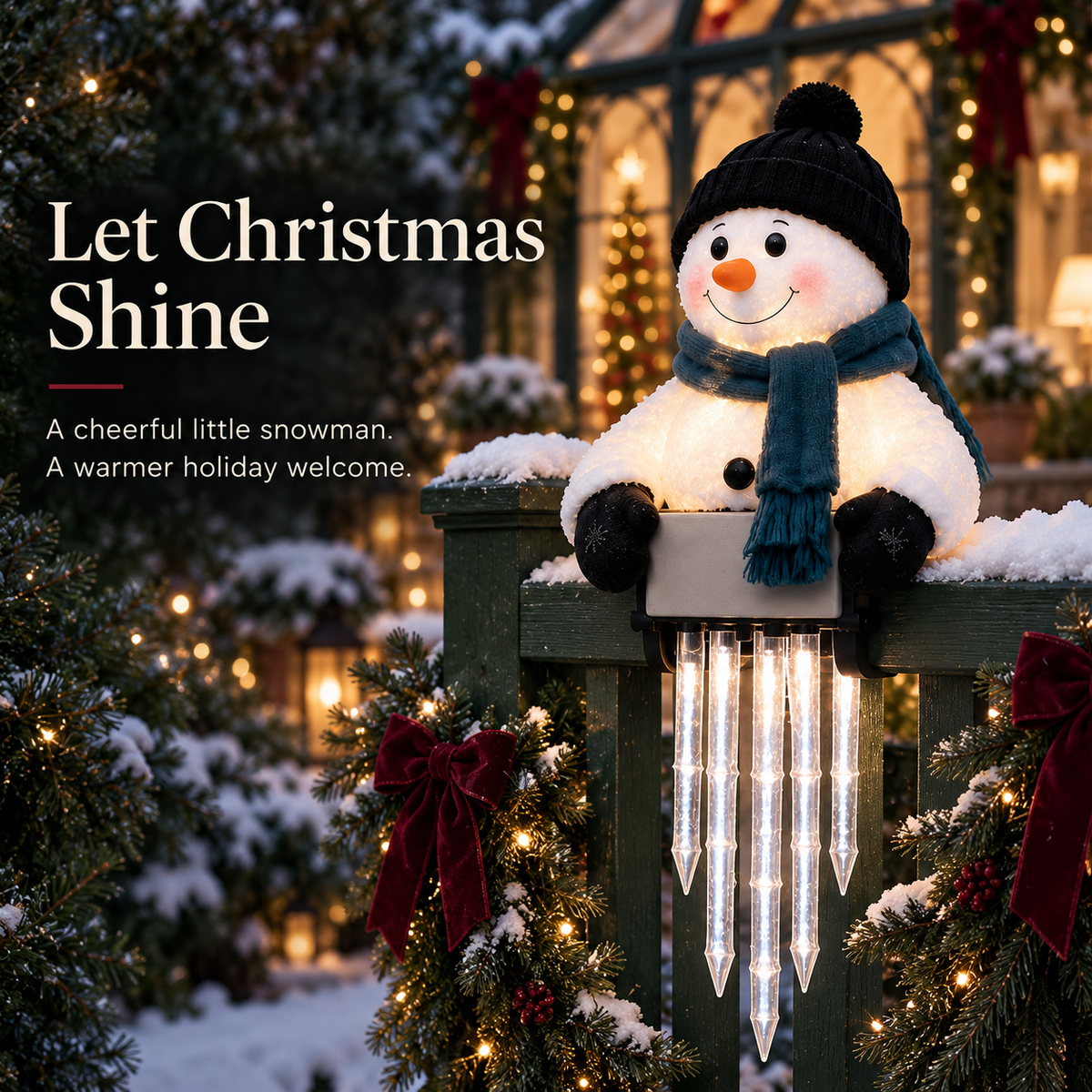 SnowLumi Lighted Snowman with Icicle Lights 8