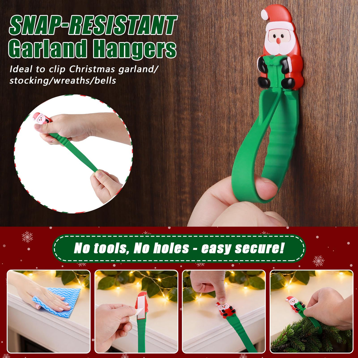 SantaGrip Adhesive Christmas Hooks 5