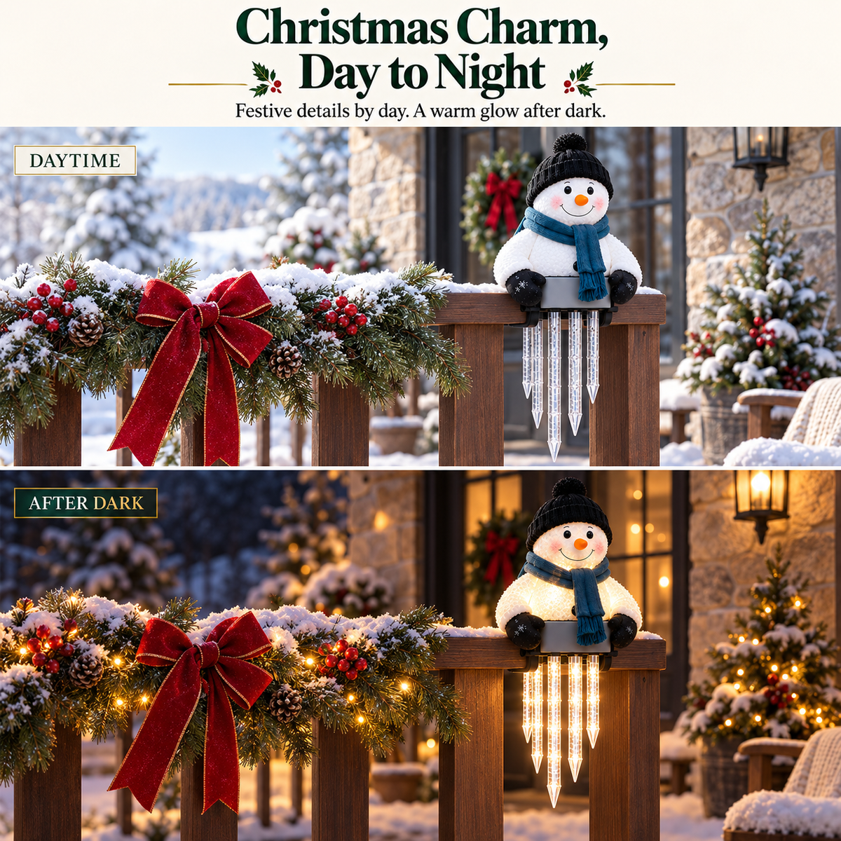 SnowLumi Lighted Snowman with Icicle Lights 9