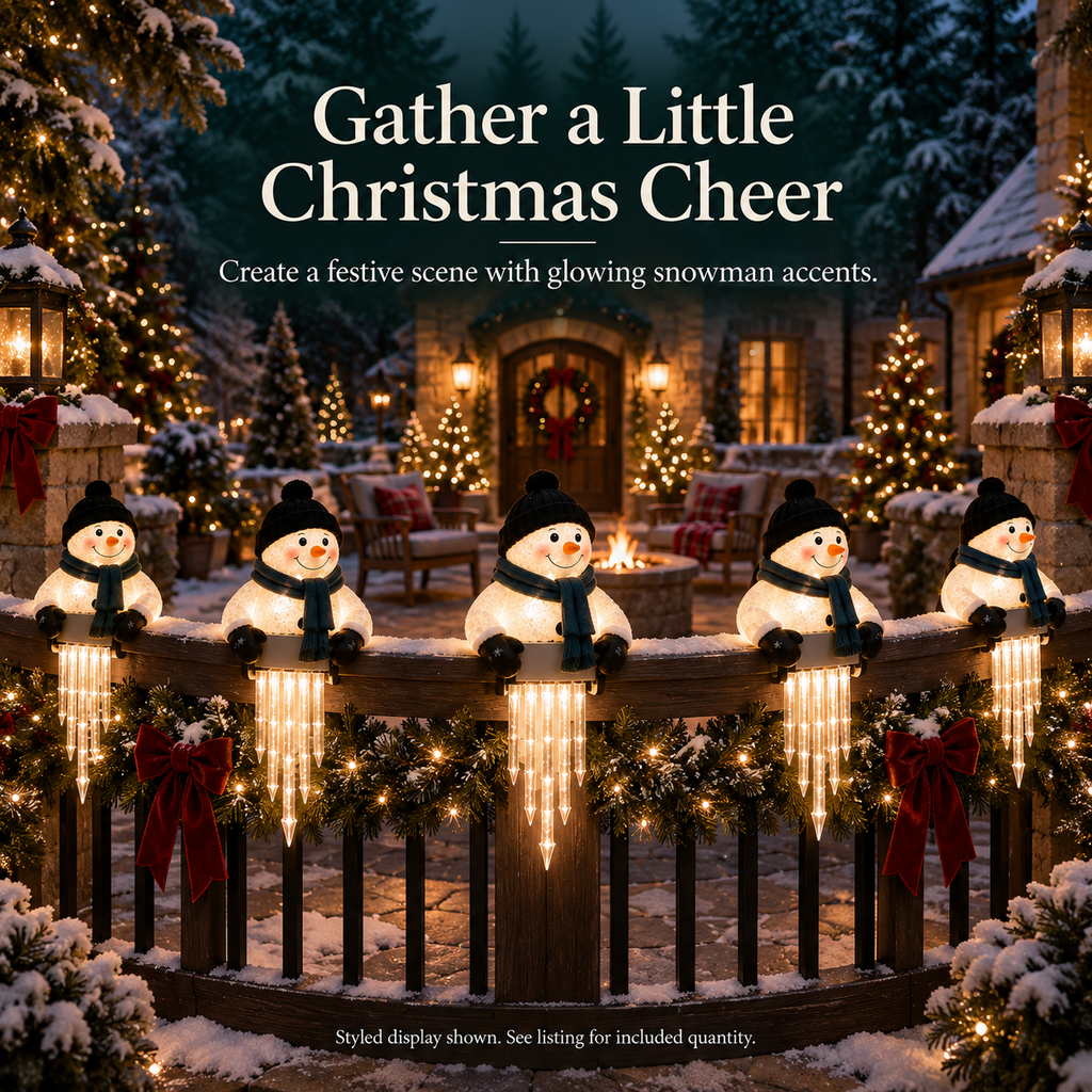 SnowLumi Lighted Snowman with Icicle Lights 4