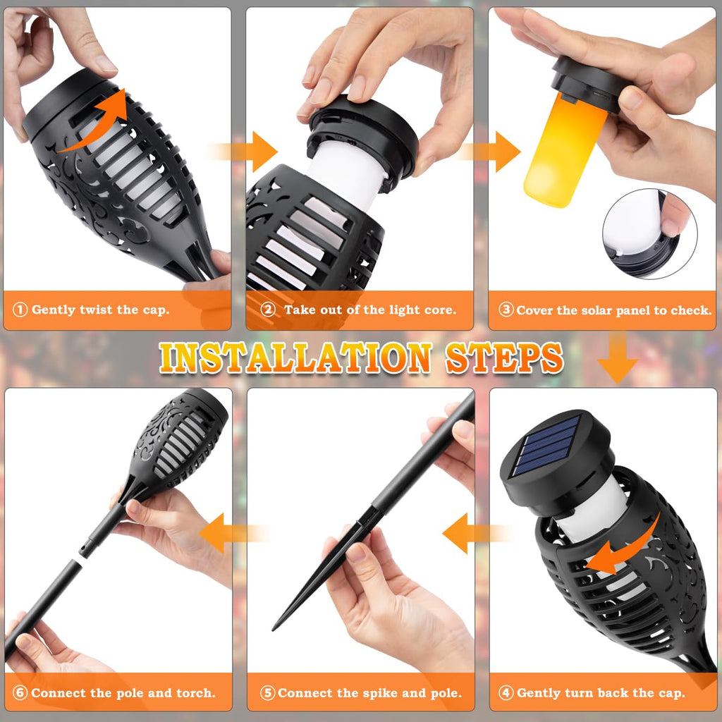 PyroGlow Solar Flickering Flame Torch Light 2