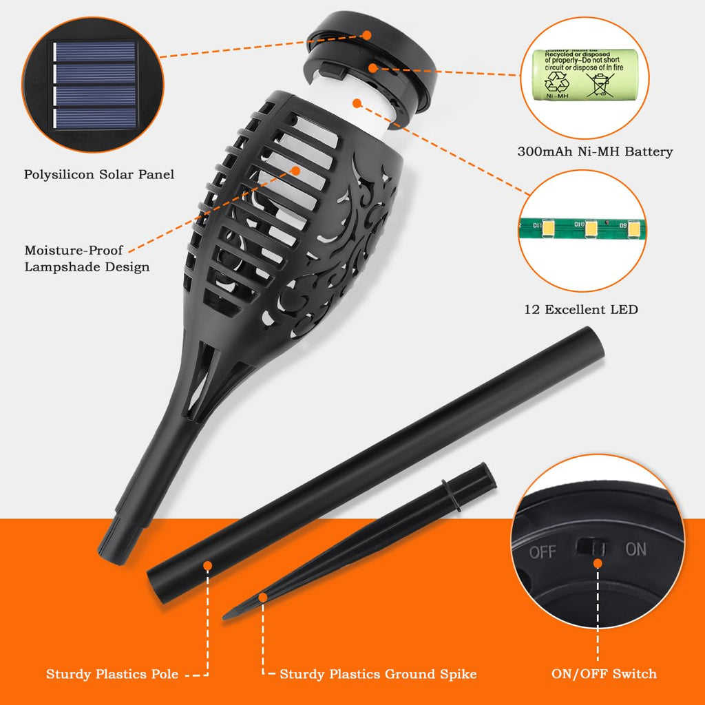 PyroGlow Solar Flickering Flame Torch Light 1