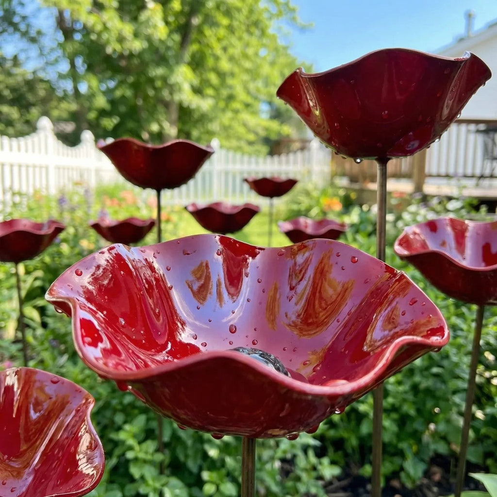 Rosella Flower Bird Bath & Garden Stake 9