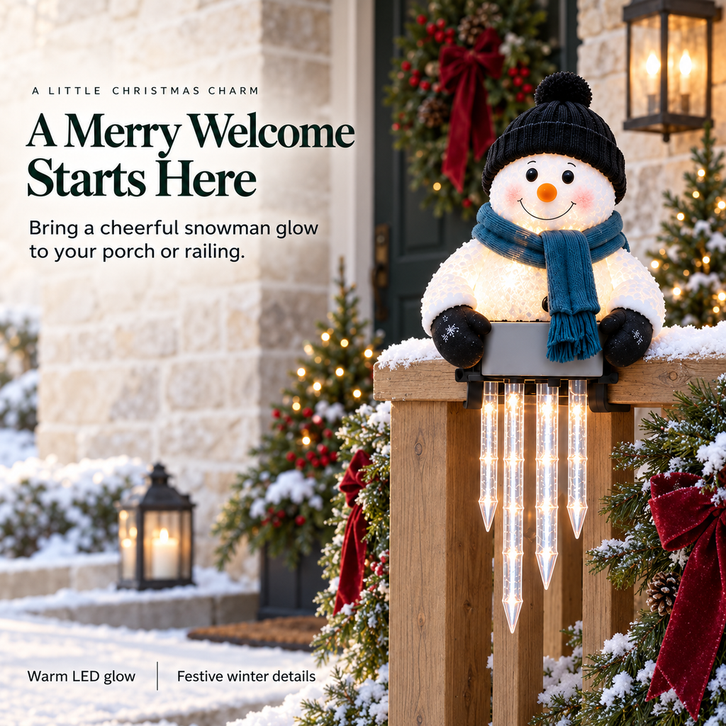 SnowLumi Lighted Snowman with Icicle Lights 3