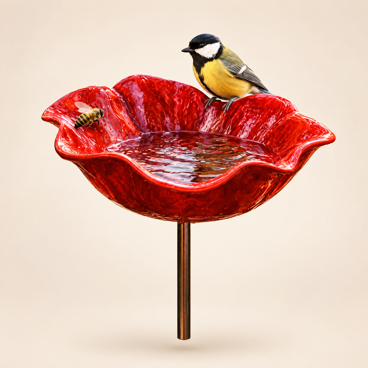 Rosella Flower Bird Bath & Garden Stake 1