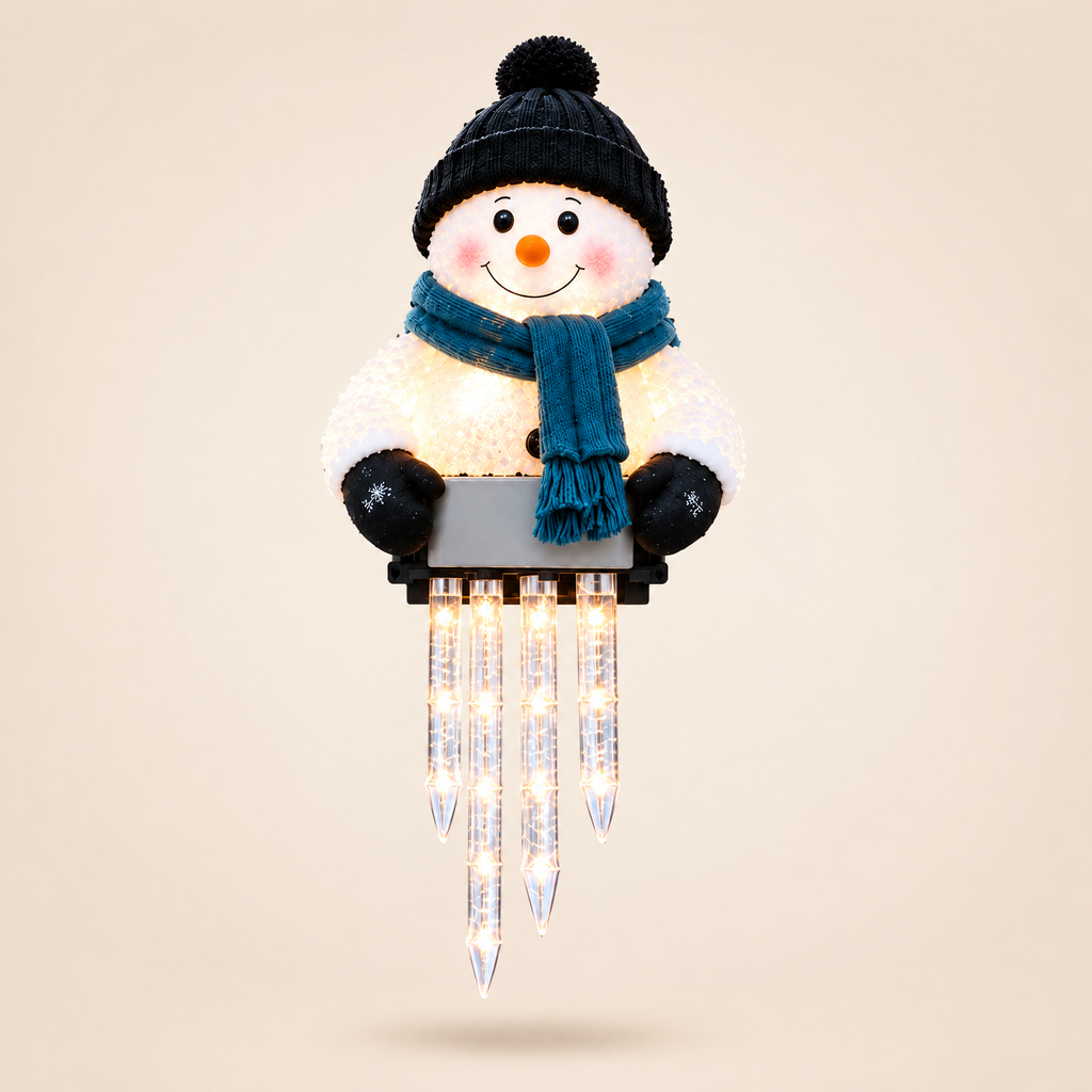 SnowLumi Lighted Snowman with Icicle Lights 1