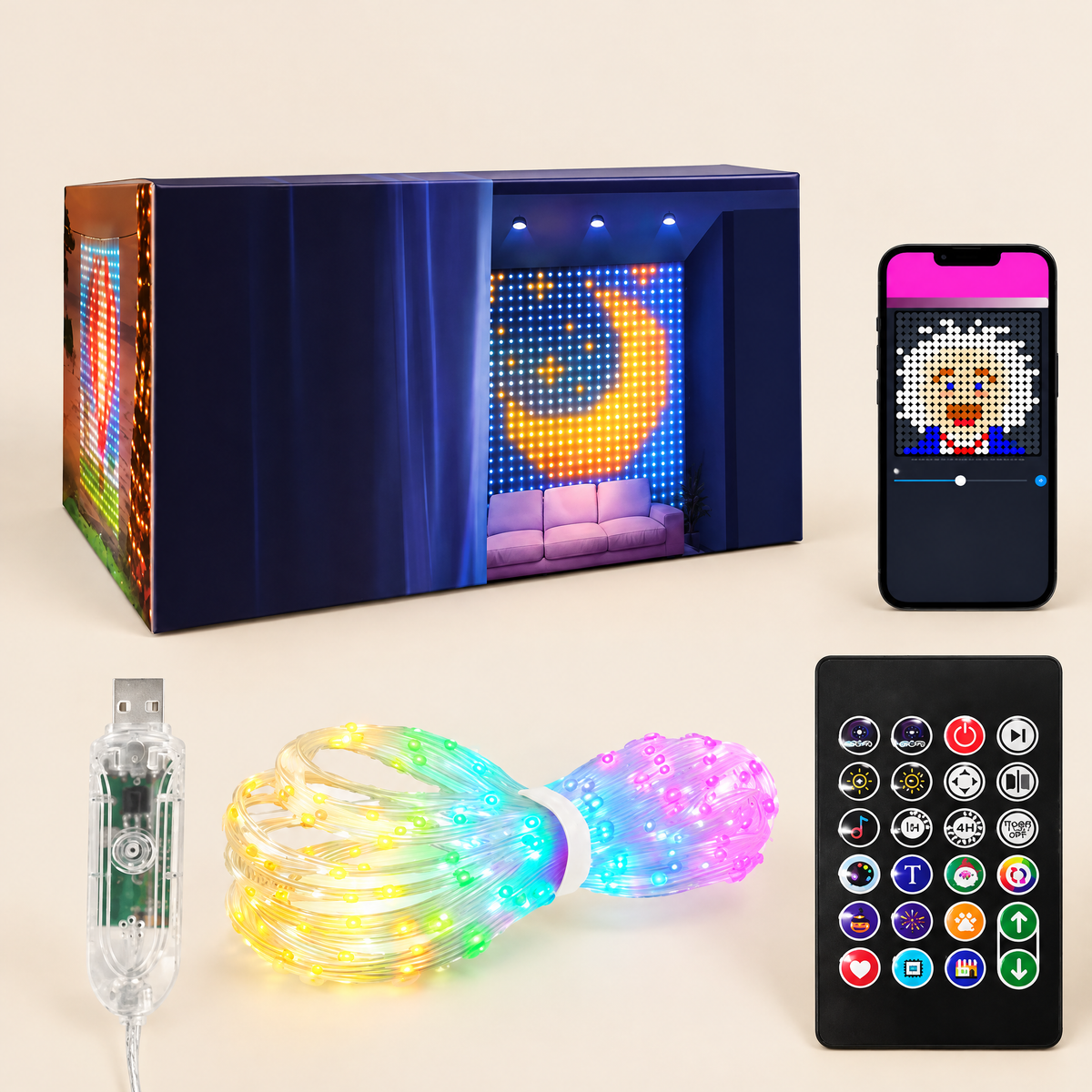 LumiCurtain Smart LED Curtain Lights with App & Music Mode 1