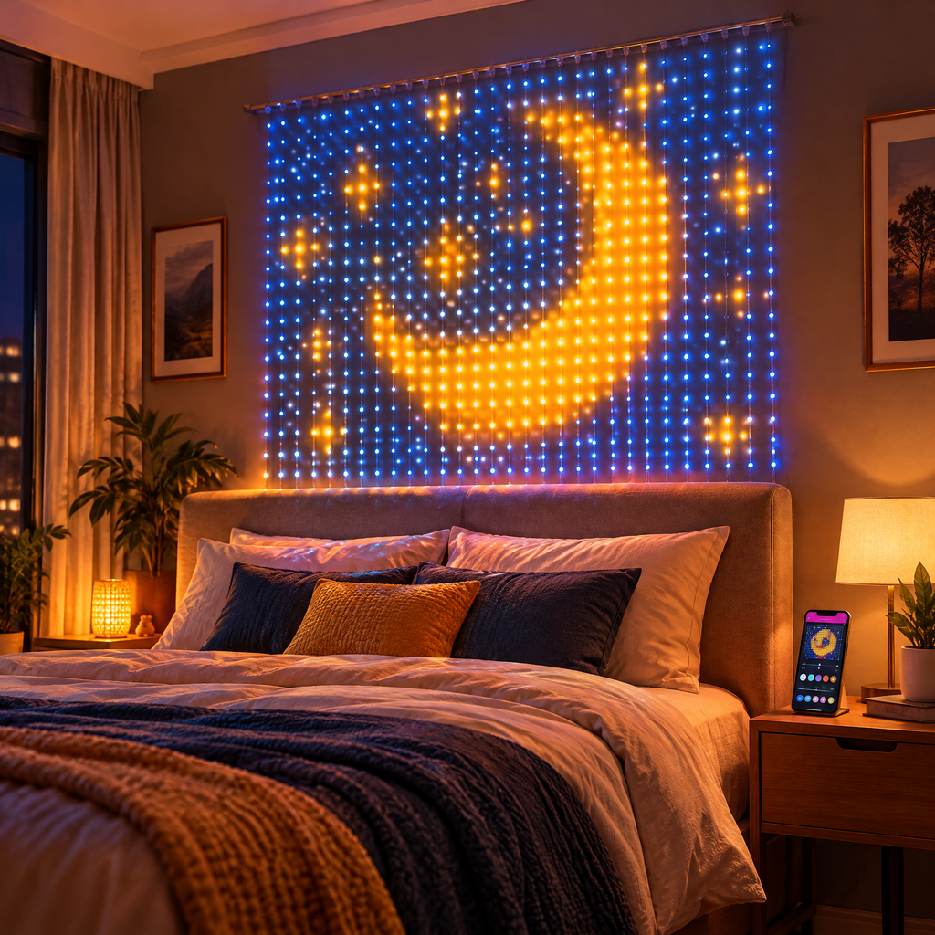 LumiCurtain Smart LED Curtain Lights with App & Music Mode 2