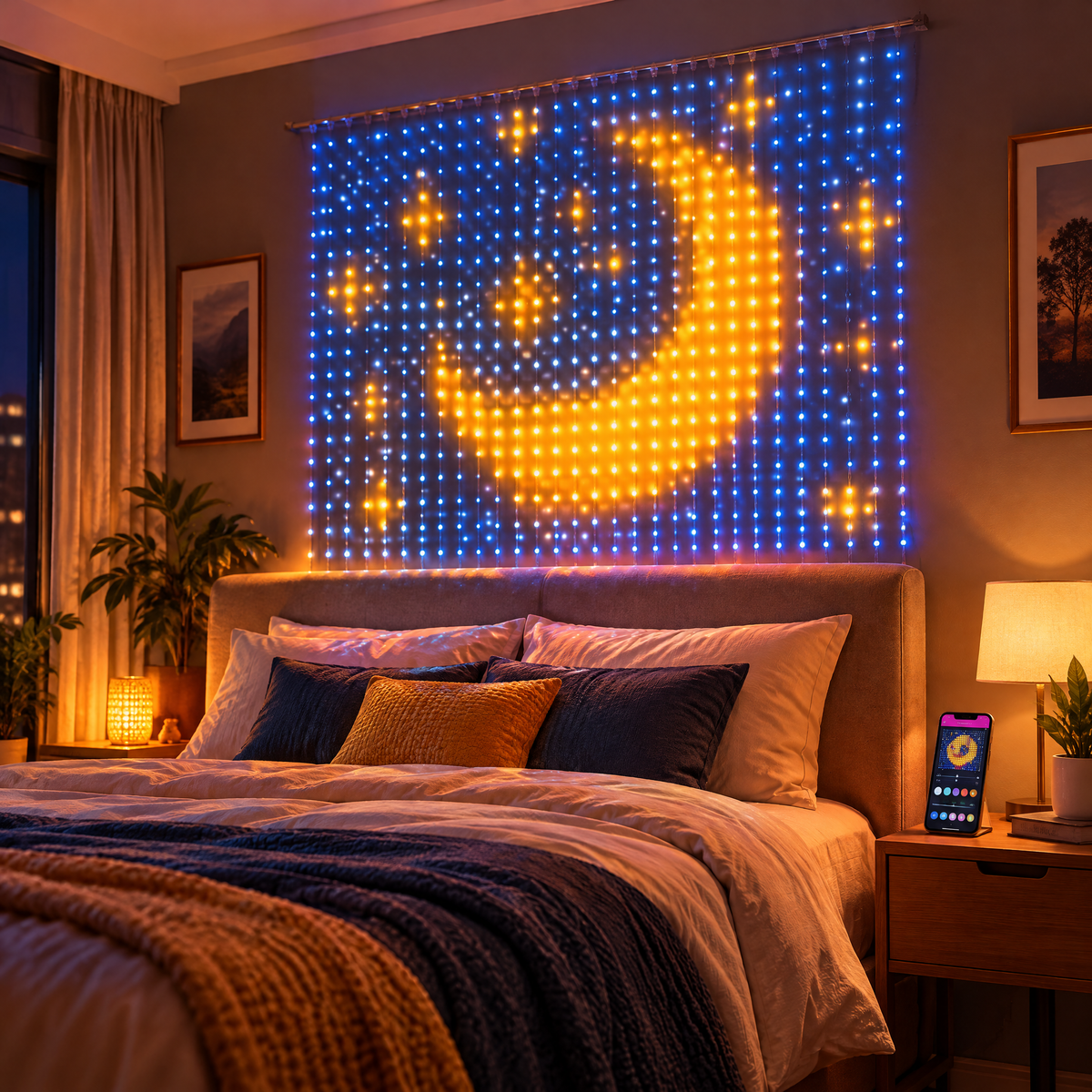 LumiCurtain Smart LED Curtain Lights with App & Music Mode 2