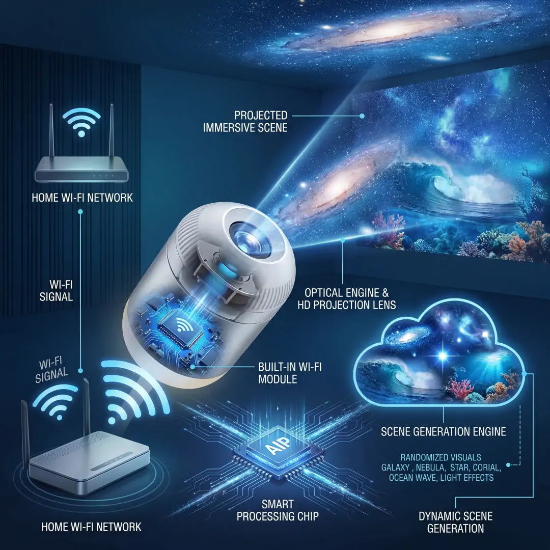 GalaxyWave Starry Sky & Ocean Projector Night Light 12