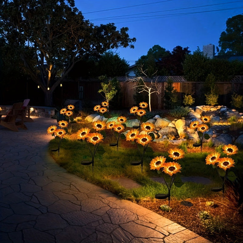 SunBloom Solar Sunflower Garden Stake Lights 12