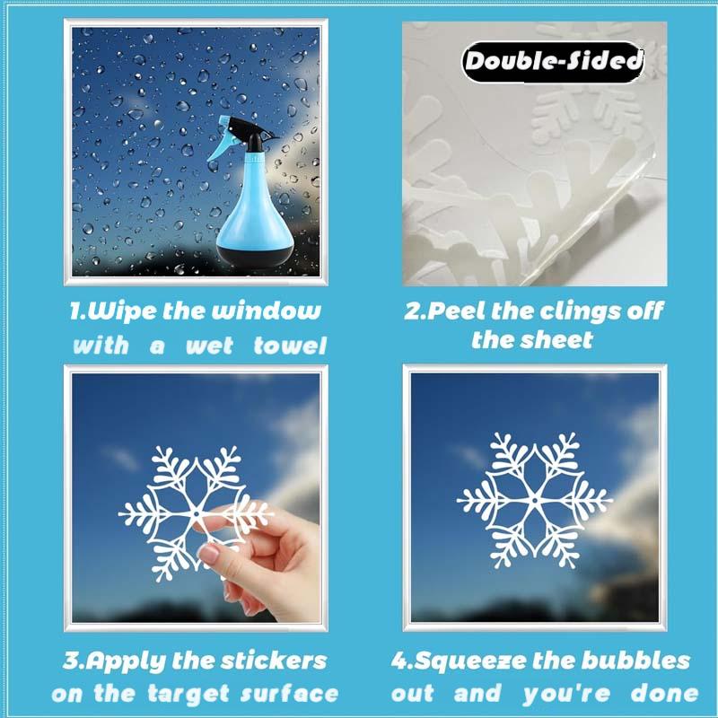 GlitterFrost 9 Piece Christmas Window Sticker Set with Glitter Effect 11