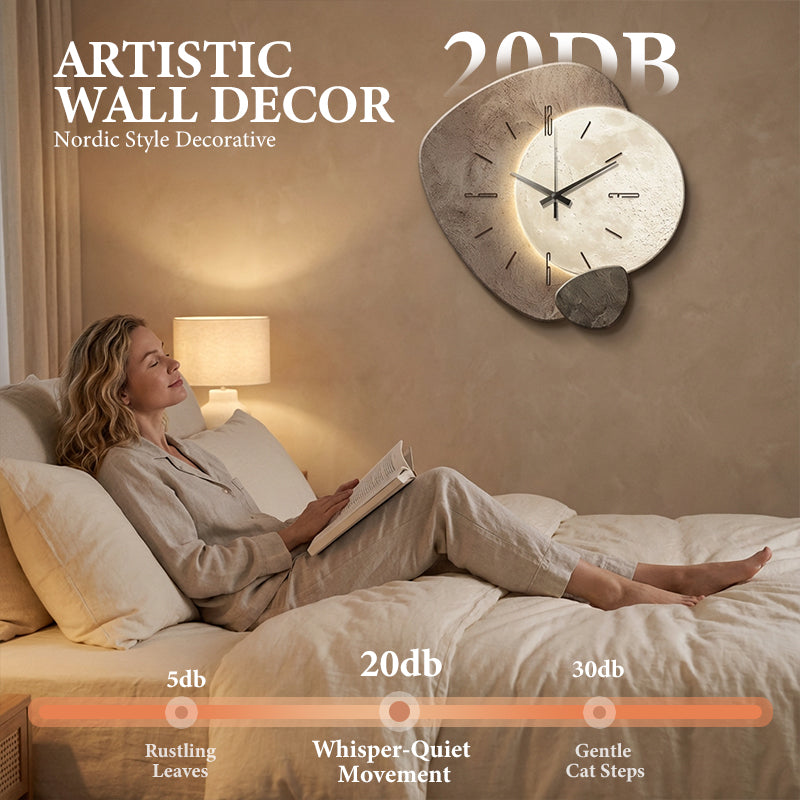 Luna Nordic Wall Clock with LED Backlight 6