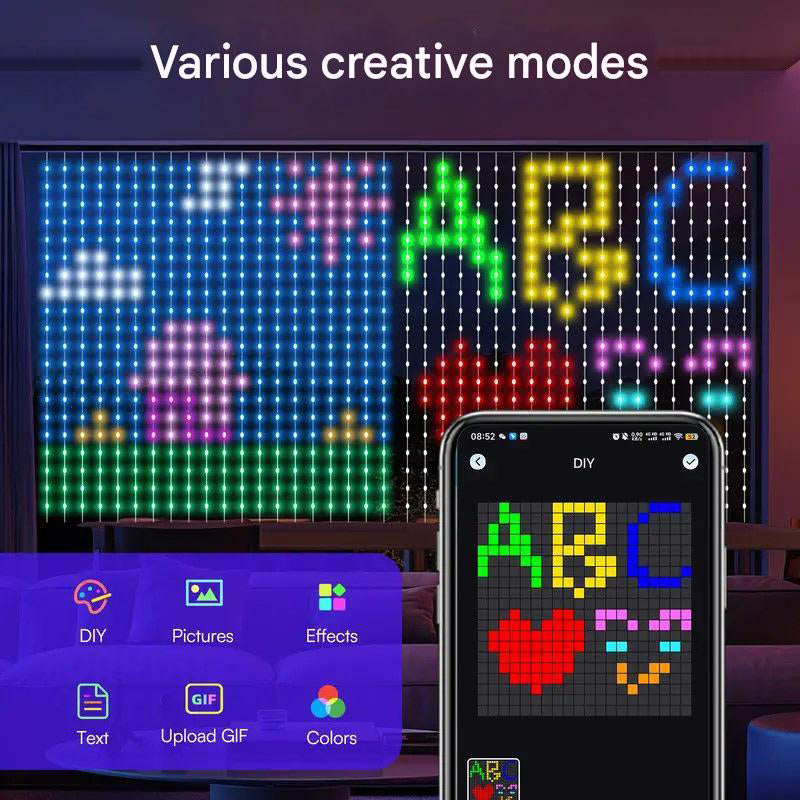 LumiCurtain Smart LED Curtain Lights with App & Music Mode 4