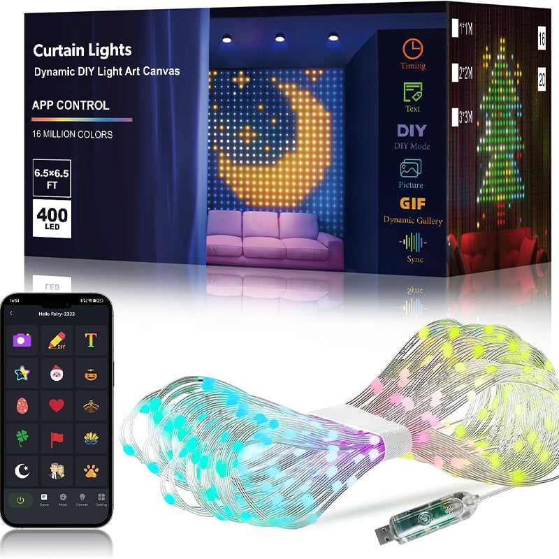 LumiCurtain Smart LED Curtain Lights with App & Music Mode 9