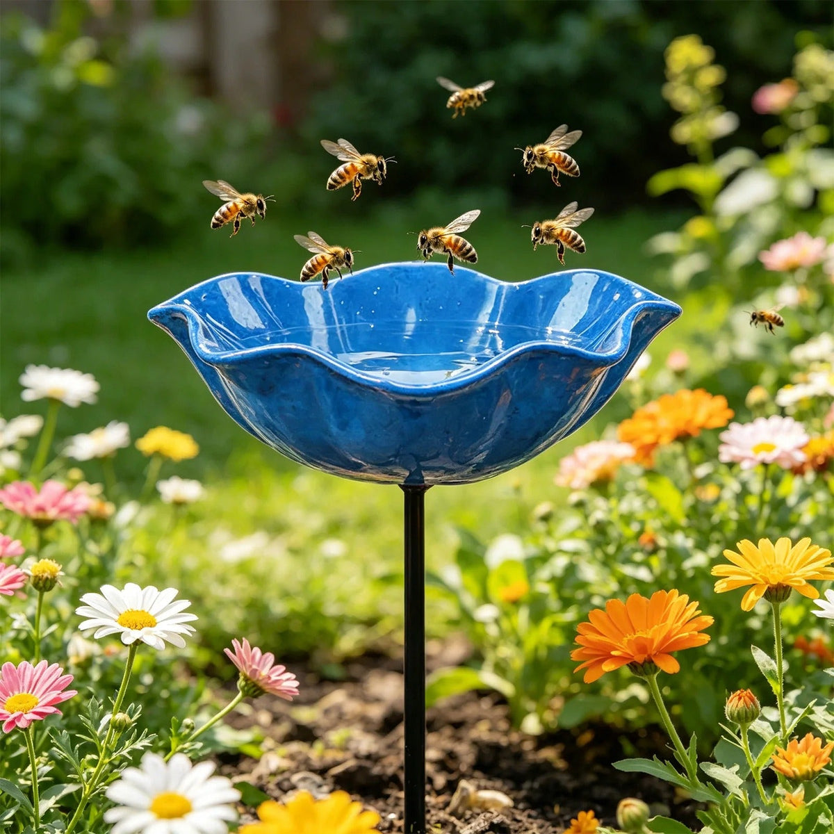 Rosella Flower Bird Bath & Garden Stake 14
